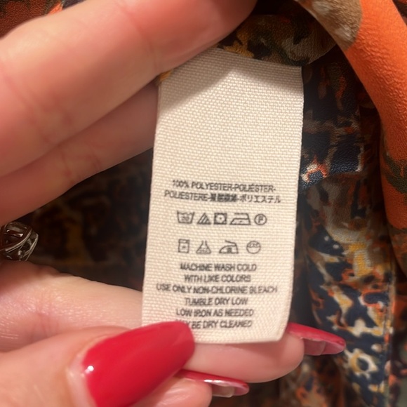 Free People Darcy Super V-neck Orange Blue Boho Sleeveless Anthro Tapestry - Picture 5 of 10